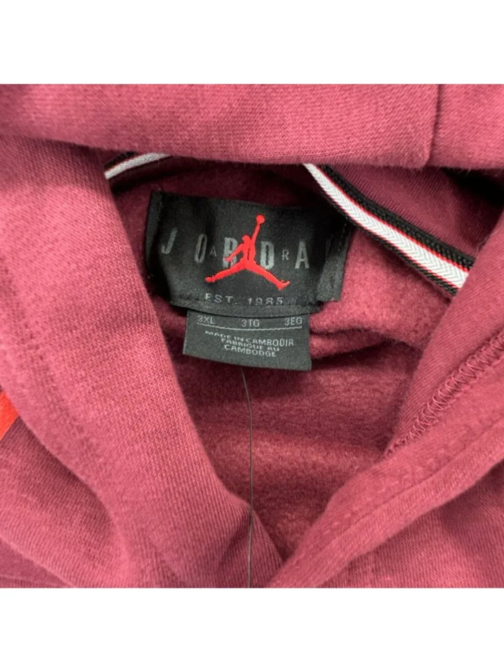 Nike Air Jordan Essentials Holiday Fleece Hoodie 3XL Burgundy NWT DV9392-680